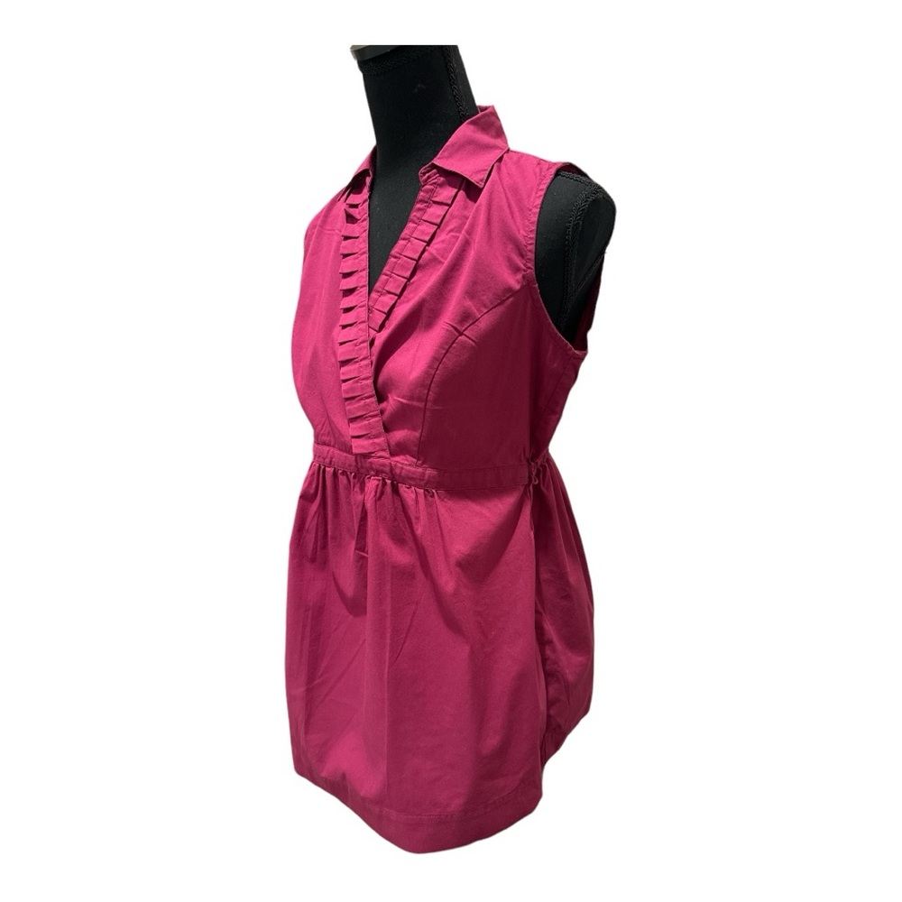 MOTHERHOOD Maternity Top. Burgundy ruffled wrap neckline, sleeveless size small